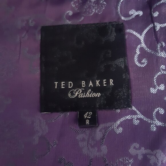 Ted Baker SZ42 Velvet Collar, Indigo Pinstripe Men's Black Wool Dinner Jacket - Picture 11 of 16